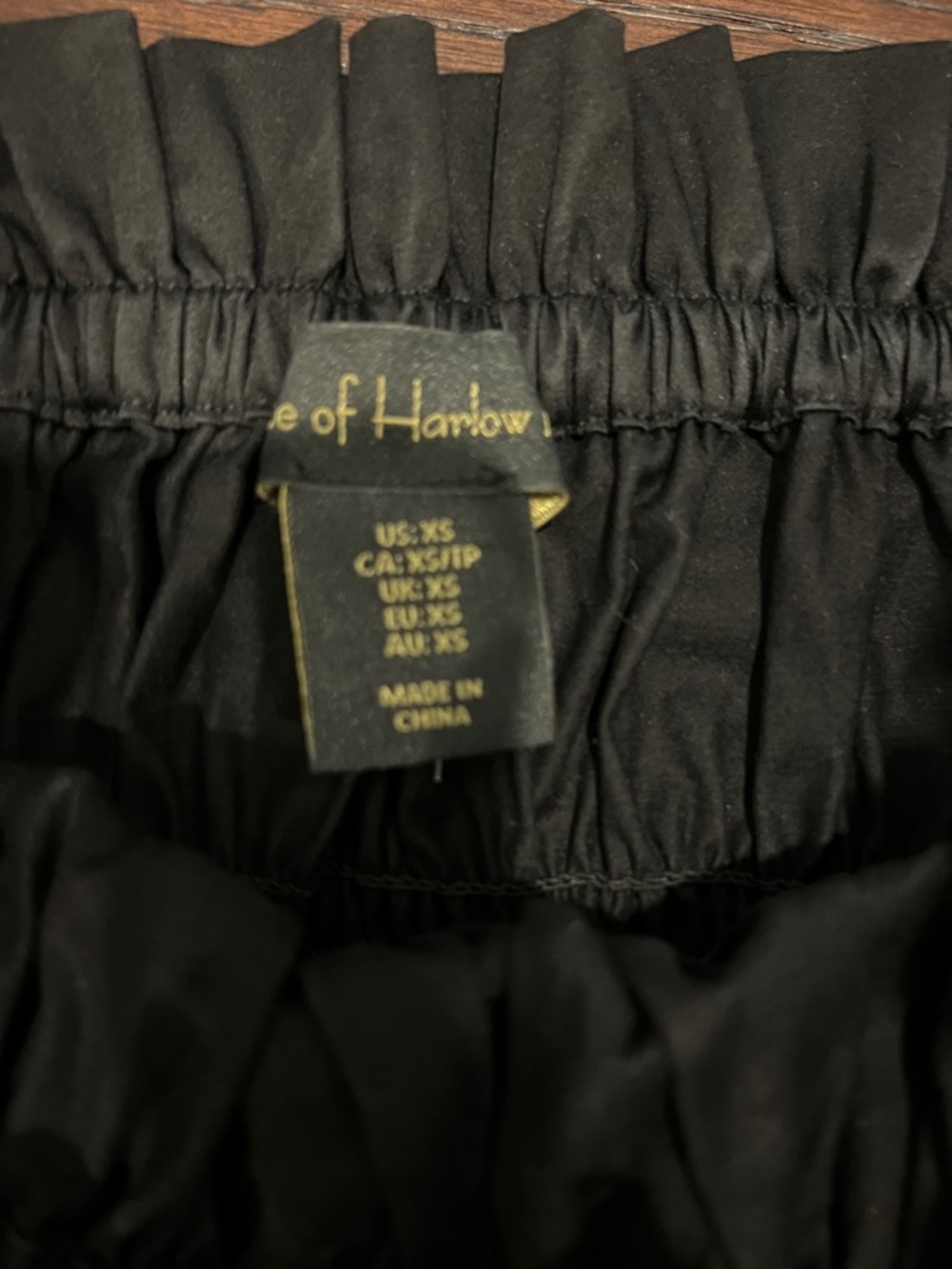 House of Harlow -Smocked Off-Shoulder Black Peplum Top - Picture 2 of 4